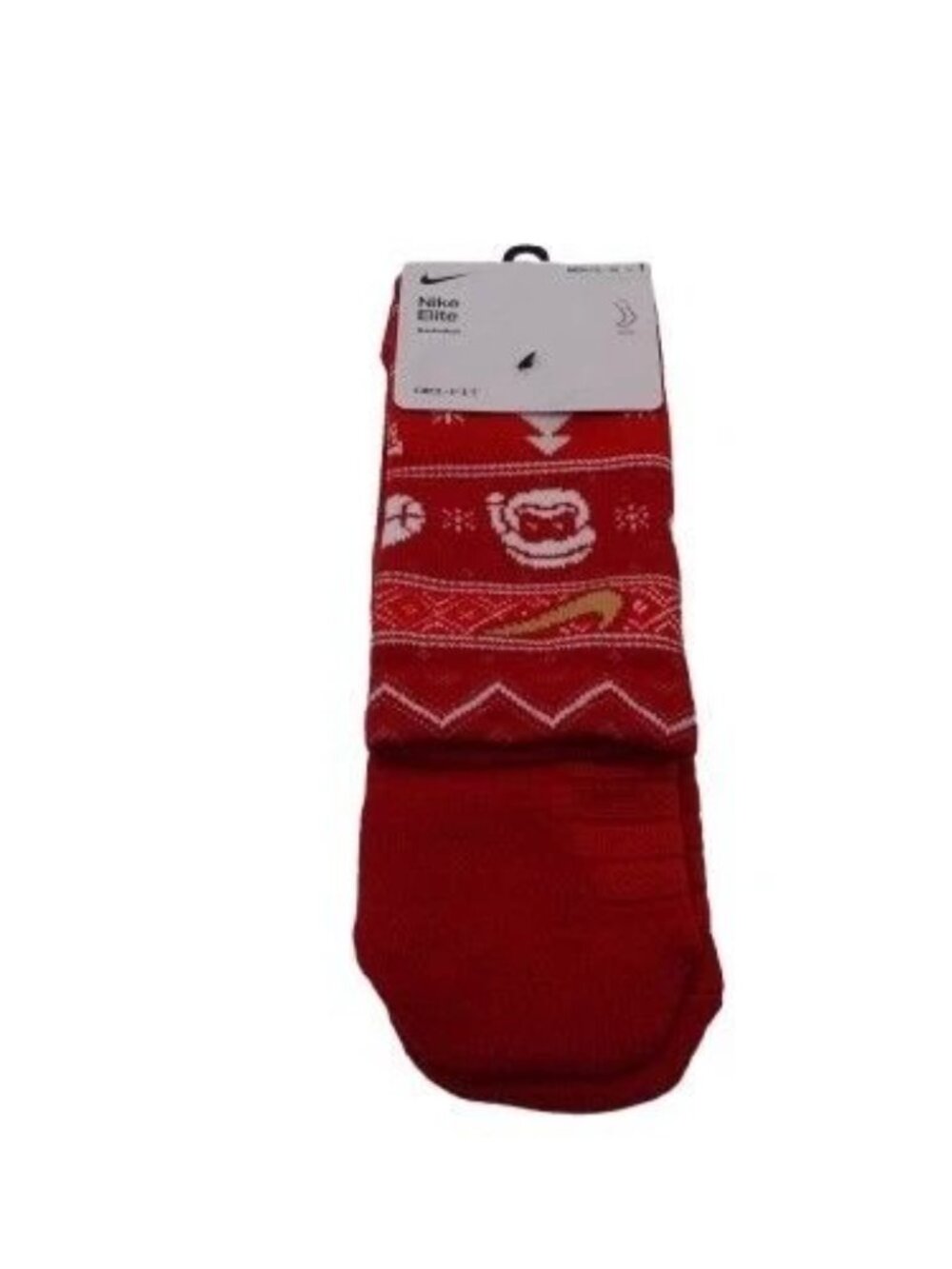 Nike Men's Elite Crew Socks Basketball Christmas/Holiday 1 Pair Red NWT